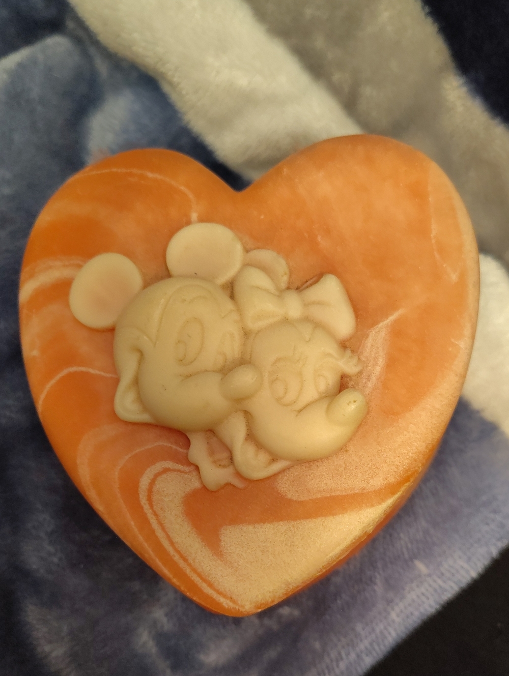 Disney Orange Heart Trinket with Mickey & Minnie Relief
